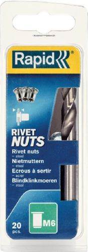 Produktbild Rapid Blindnietmuttern Stahl M6 Pack mit 20 Stück