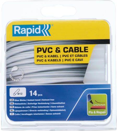 Produktbild Rapid Klebestick für PVC-Kabel 12 x 94 mm transparent Pack mit 14 Stück