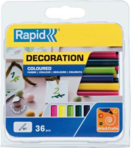 Produktbild Rapid Klebesticks universal 7 x 90 mm Trendfarben Pack mit 36 Stück