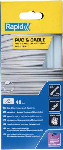 Produktbild Rapid Klebesticks für PVC Kabel 12 x 190 mm Pack mit 48 Stück