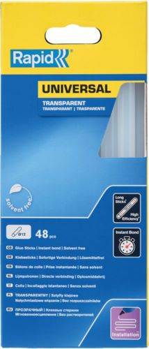Produktbild Rapid Klebesticks universal 12 x 90 mm transparent Pack mit 48 Stück