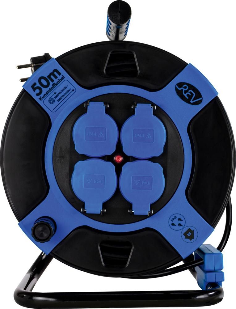 Produktbild REV Kabeltrommel 50 meter 4-fach IP 44 H05VV-F 3G1,5