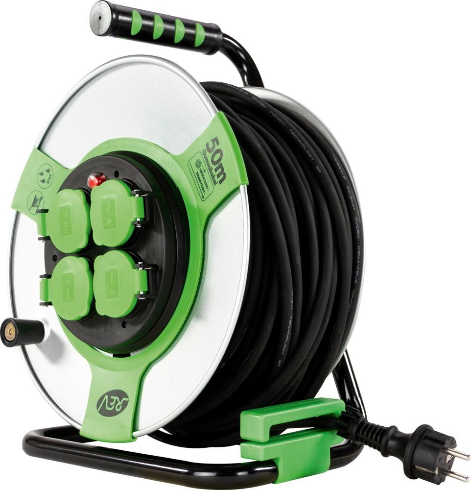 Produktbild REV Kabeltrommel 25 meter Stahl IP44 4-fach H05RR-F 3G1,5 bild 3