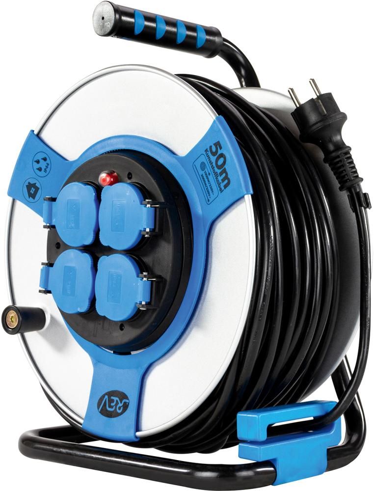 Produktbild REV Kabeltrommel 50 meter Stahl IP44 4-fach H05VV-F 3G1,5 bild 3