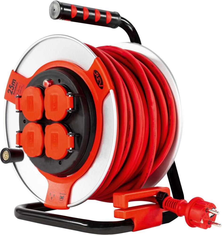 Produktbild REV Kabeltrommel 25 meter Stahl IP44 4 fach st-rt H07RN-F 3G1,5 bild 3