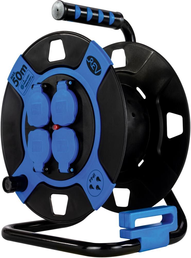 Produktbild REV Leertrommel 4-fach Kunststoff IP44 schwarz / blau