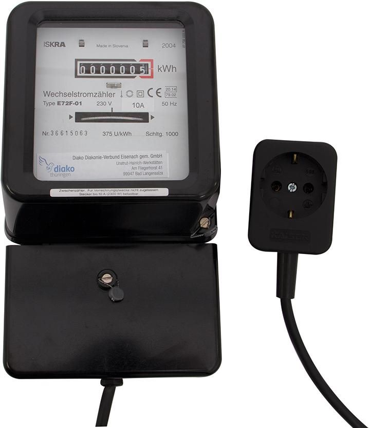 Produktbild REV Wechselstromzähler mit Zwischenstecker schwarz