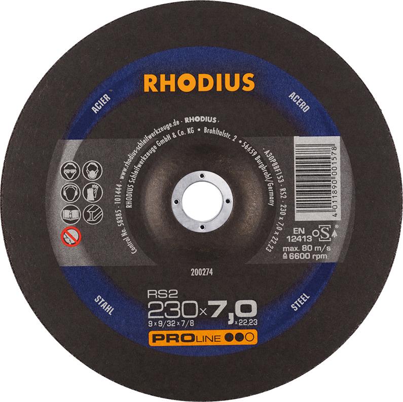 Produktbild RHODIUS Schruppscheibe RS2 230 x 7,0 mm Stahl
