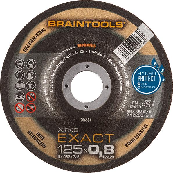 Produktbild RHODIUS Trennscheibe Edelstahl XTK8 EXACT 125 x 0,8 mm gekröpft