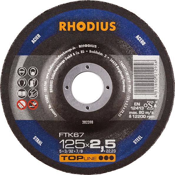 Produktbild RHODIUS Trennscheibe Stahl FTK67 125 x 2,5 mm gekröpft