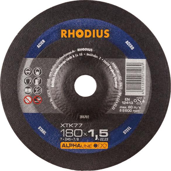 Produktbild RHODIUS Trennscheibe Stahl XTK77 180 x 1,5 mm gekröpft