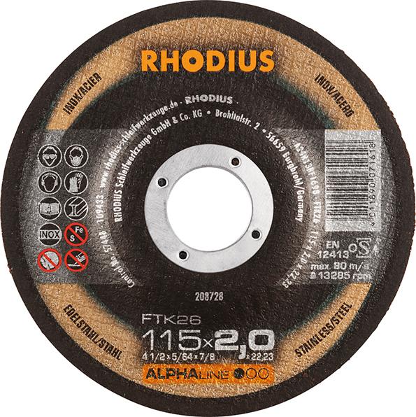 Produktbild RHODIUS Trennscheibe Edelstahl FTK26 115 x 2,0 mm gekröpft