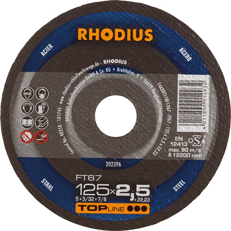 Produktbild RHODIUS Trennscheibe Stahl FT67 125 x 2,5 mm gerade