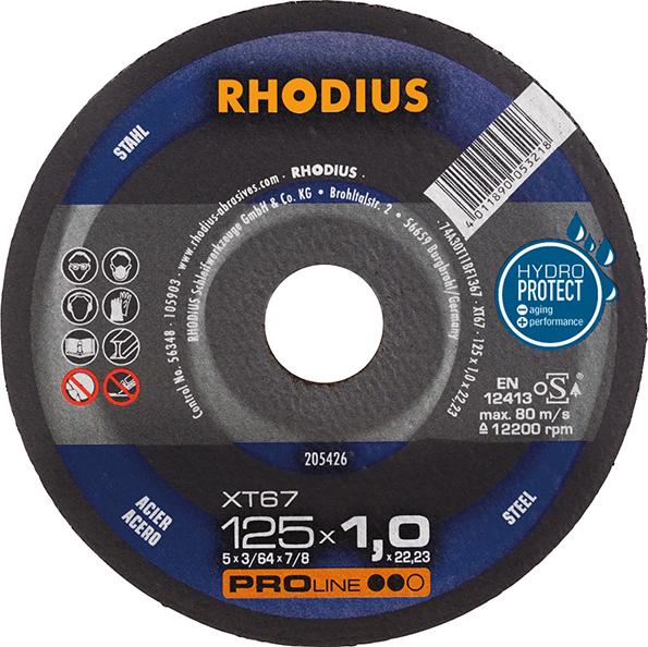 Produktbild RHODIUS Trennscheibe Stahl XT67 125 x 1,0 mm gerade
