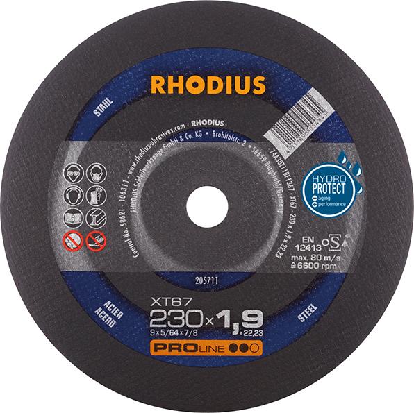 Produktbild RHODIUS Trennscheibe Stahl XT67 230 x 1,9 mm gerade