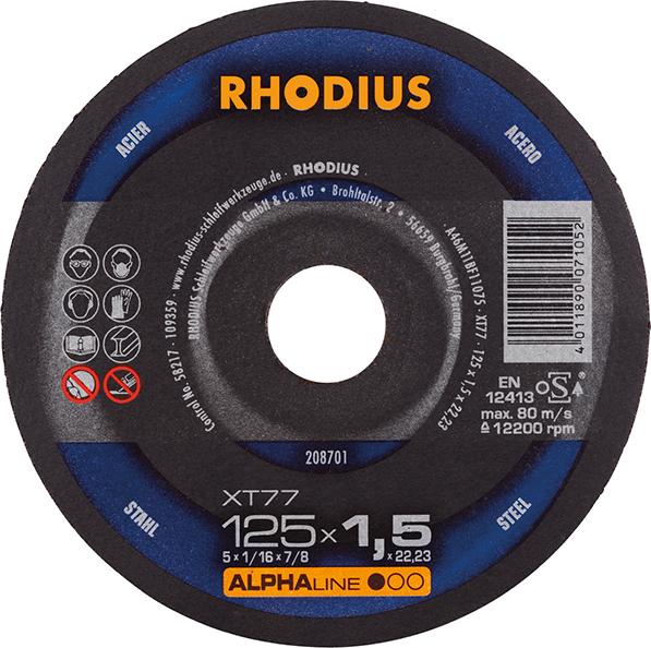 Produktbild RHODIUS Trennscheibe Stahl XT77 125 x 1,5 mm gerade