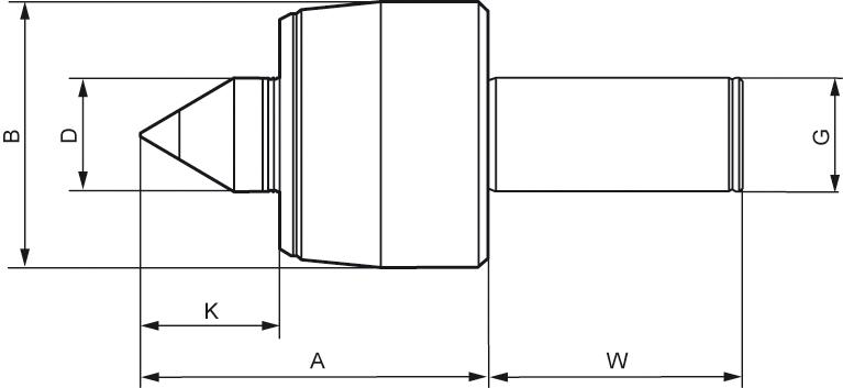 Produktbild Röhm Körnerspitze mitlaufend K108HZA Zylinderschaft 32mm bild 2