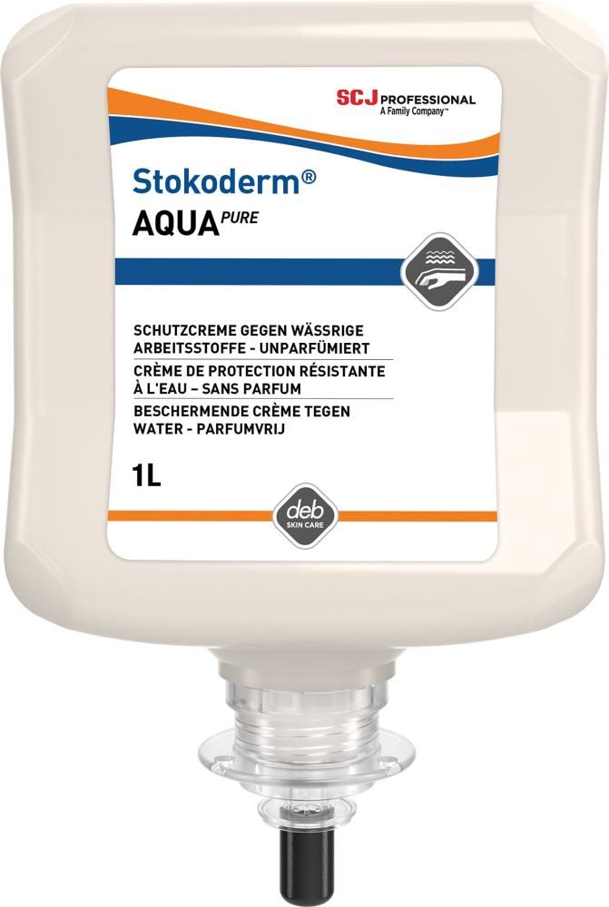 Produktbild SC Johnson Hautschutzcreme Stokoderm Aqua Pure Kartusche mit 1 Liter