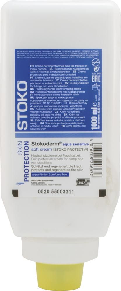 Produktbild SC Johnson Hautschutzcreme Stokoderm Aqua Pure Softflasche mit 1 Liter