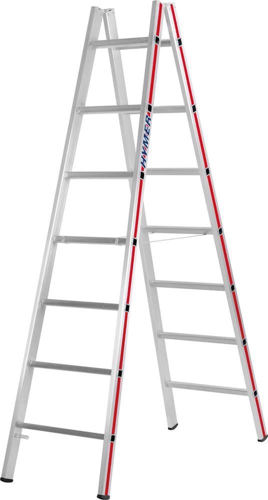 Produktbild Hymer Sprossenstehleiter 2 x 7 Sprossen 2,05 Meter lang