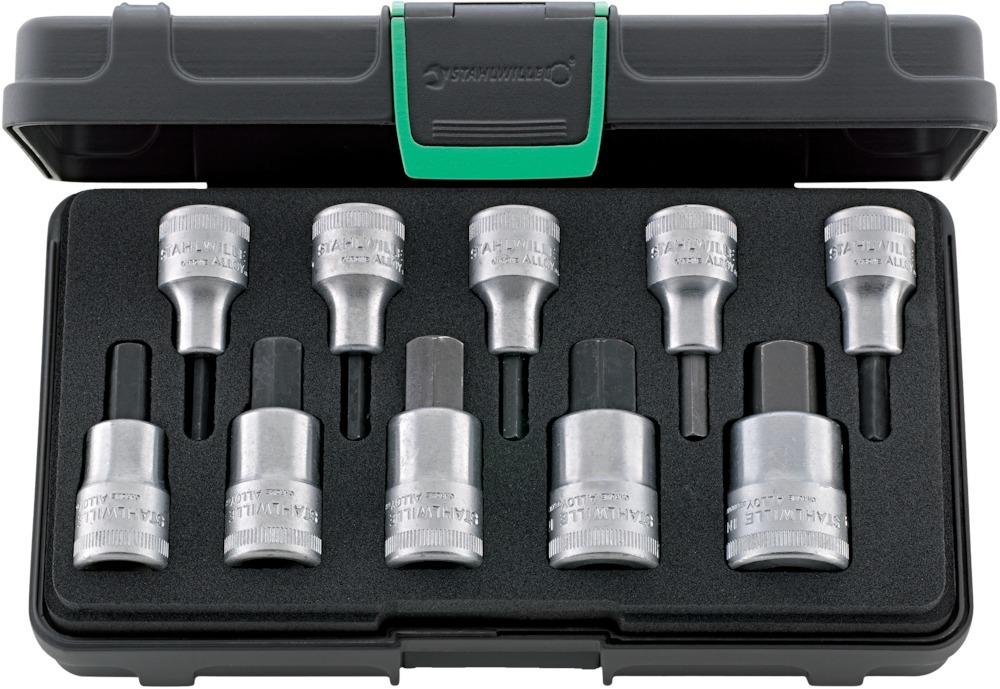 Produktbild Stahlwille Schraubendreher Einsatz Garnitur Innensechskant 1/2 Zoll 10 Teile