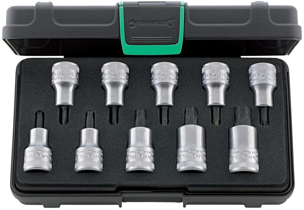 Produktbild Stahlwille Schraubendrehereinsatz Garnitur 1/2 Zoll Innensechskant Torx 10 Teile
