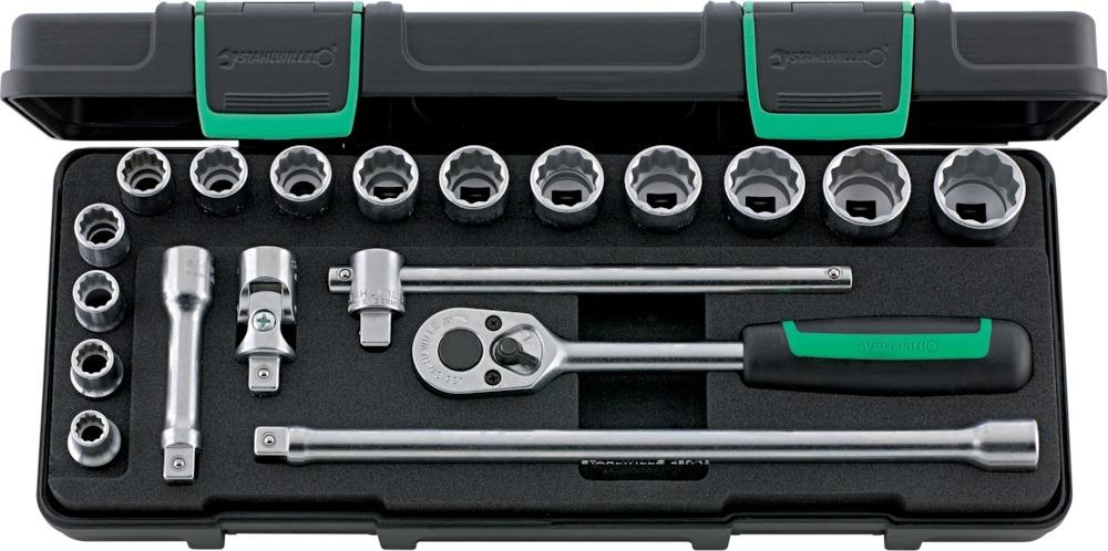 Produktbild Stahlwille Steckschlüssel Garnitur 3/8 Zoll 19 teilig