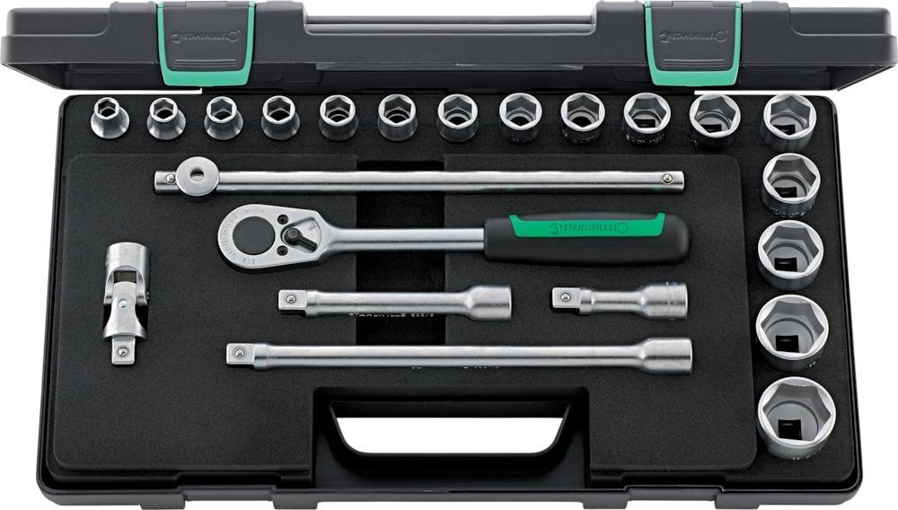 Produktbild Stahlwille Steckschlüssel Garnitur 1/2 Zoll 22 teilig verchromt