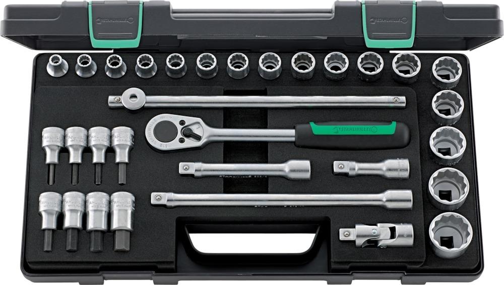 Produktbild Stahlwille Steckschlüssel Garnitur 1/2 Zoll 31 teilig verchromt