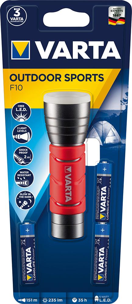 Produktbild VARTA Taschenlampe Outdoor Sports F10 rot bild 1