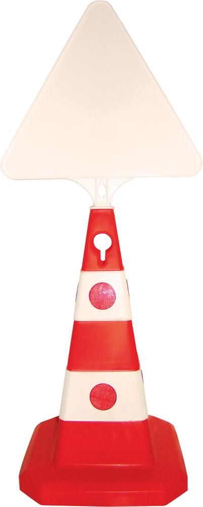 Produktbild Temka Leitkegel mit Öse rot weiß mit Reflexlinsen Höhe 613 mm bild 3
