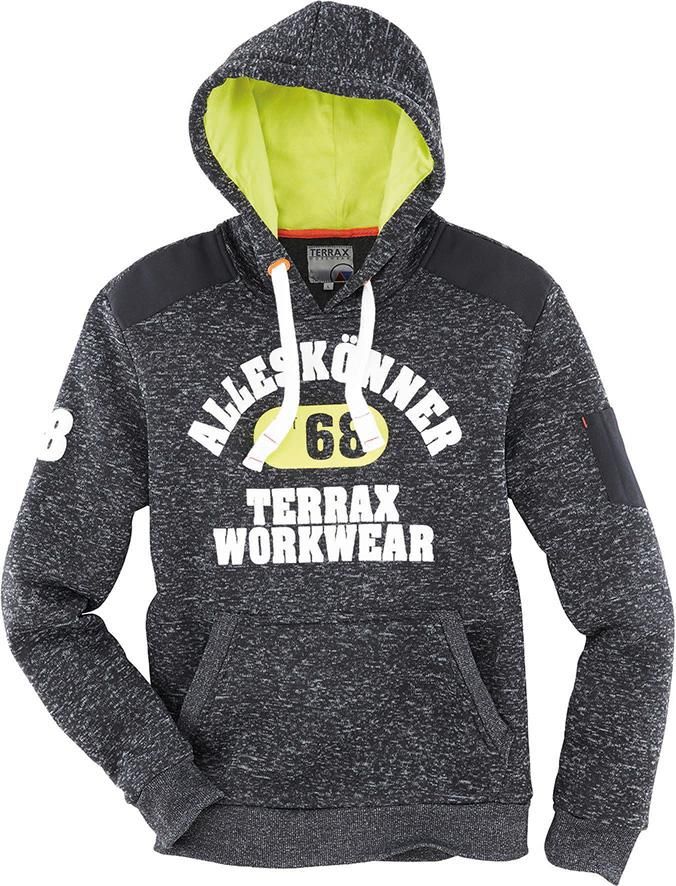 Produktbild Terrax Strickfleecehoody schwarz melange lime Gr. M
