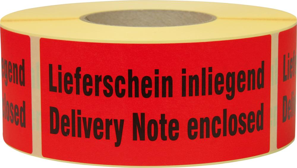 Produktbild Trans-Pak Hinweis Etiketten Lieferschein inliegend