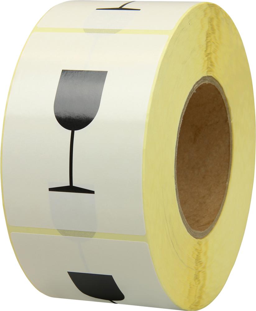 Produktbild Trans-Pak Hinweis Etiketten Nicht stürzen Glas