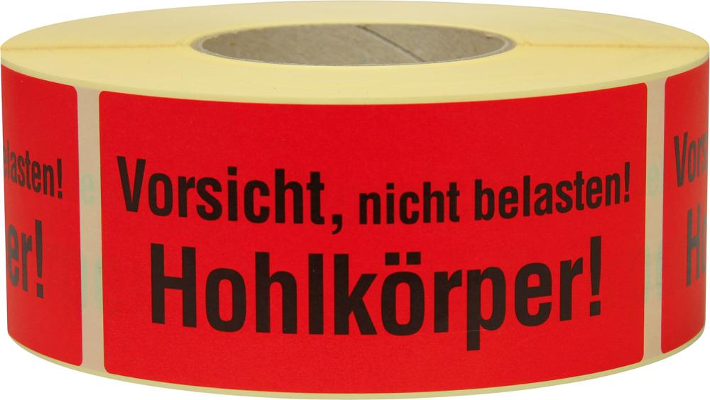 Produktbild Trans-Pak Hinweis Etiketten Vorsicht Hohlkörper