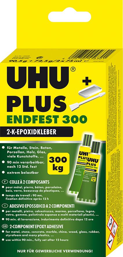 Produktbild UHU Plus Endfest 300 2 Komponentenepoxidkleber Karton mit 2 Tuben