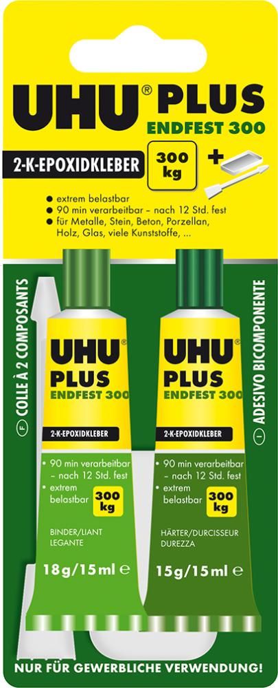 Produktbild UHU Plus Endfest 300 2 Komponentenepoxidkleber Set mit 2 Tuben