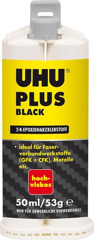 Produktbild UHU Plus Black 2 Komonentenkleber Epoxid Kartusche mit 50 ml