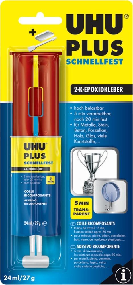 Produktbild Uhu Kleber plus schnellfest 2K Spritze 24ml Klebstoff 27g