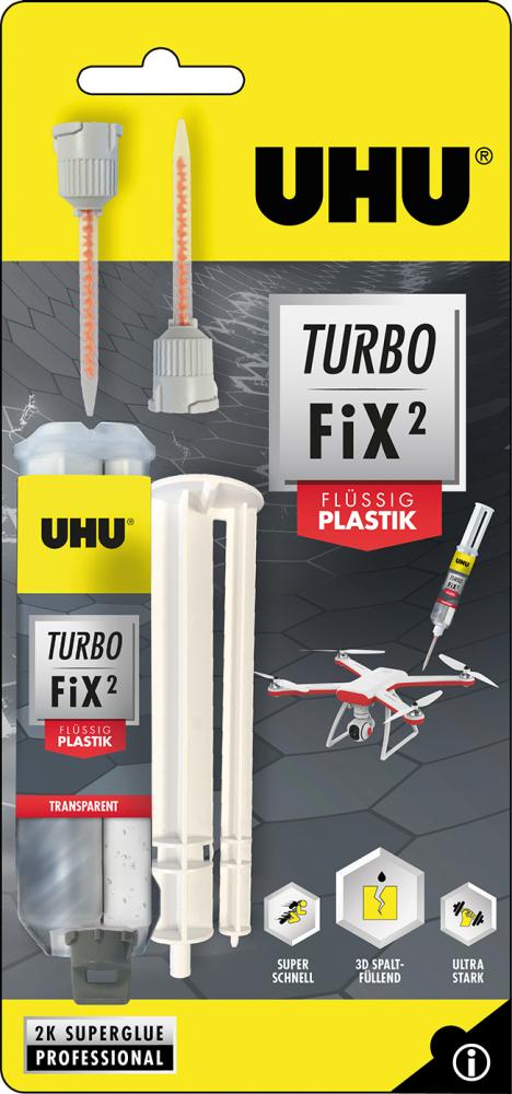 Produktbild Uhu Kleber Turbo Fix flüssig Plastik Montage Reparatur Klebstoff 10g