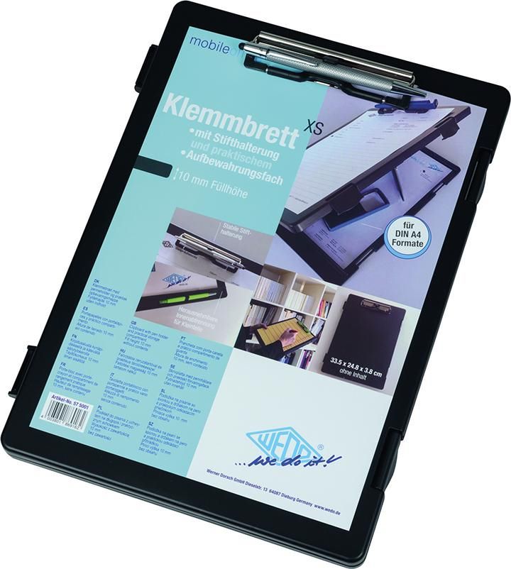 Produktbild Wedo Klemmbrett A4 schwarz mit Aufbewahrungsfach bild 4