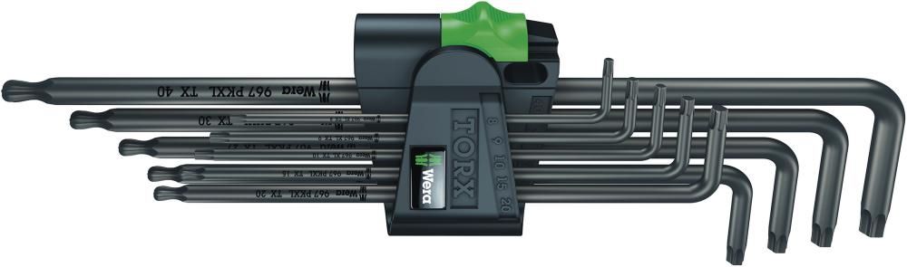 Produktbild Wera Winkelschraubendreher Satz lang 9 teilig T8-T40 Kugelkopf