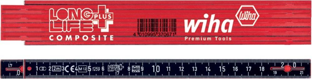 Produktbild Wiha Gliedermaßstab Kunststoff 2 Meter rot/schwarz