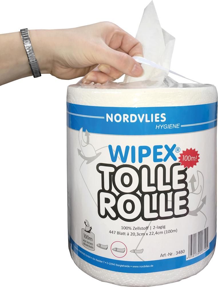 Produktbild Wipex Putztuchrolle Tolle Rolle 2 lagig hochweiß Rolle mit 447 Stück 203 x 224 mm