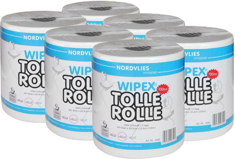 Produktbild Wipex Putztuchrolle Tolle Rolle 2 lagig hochweiß Rolle mit 447 Stück 203 x 224 mm bild 3