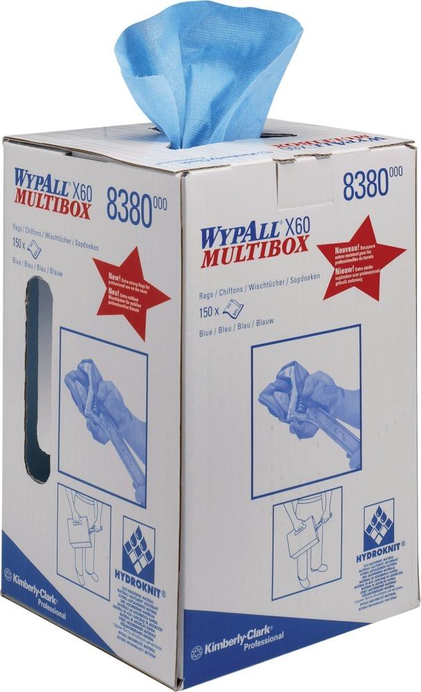 Produktbild Kimberly-Clark Wypall X60 Wischtücher 24,5 x 4 2cm hellblau 150 Blatt