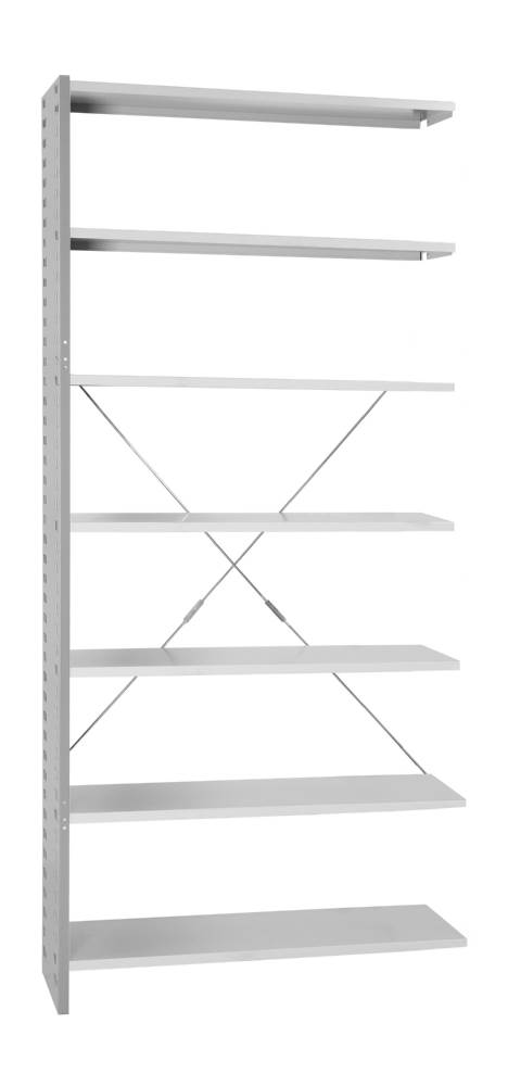 Produktbild Lüllmann Anbauregal Stecksystem 7 Fachböden 2230 x 1000 x 400 mm in lichtgrau