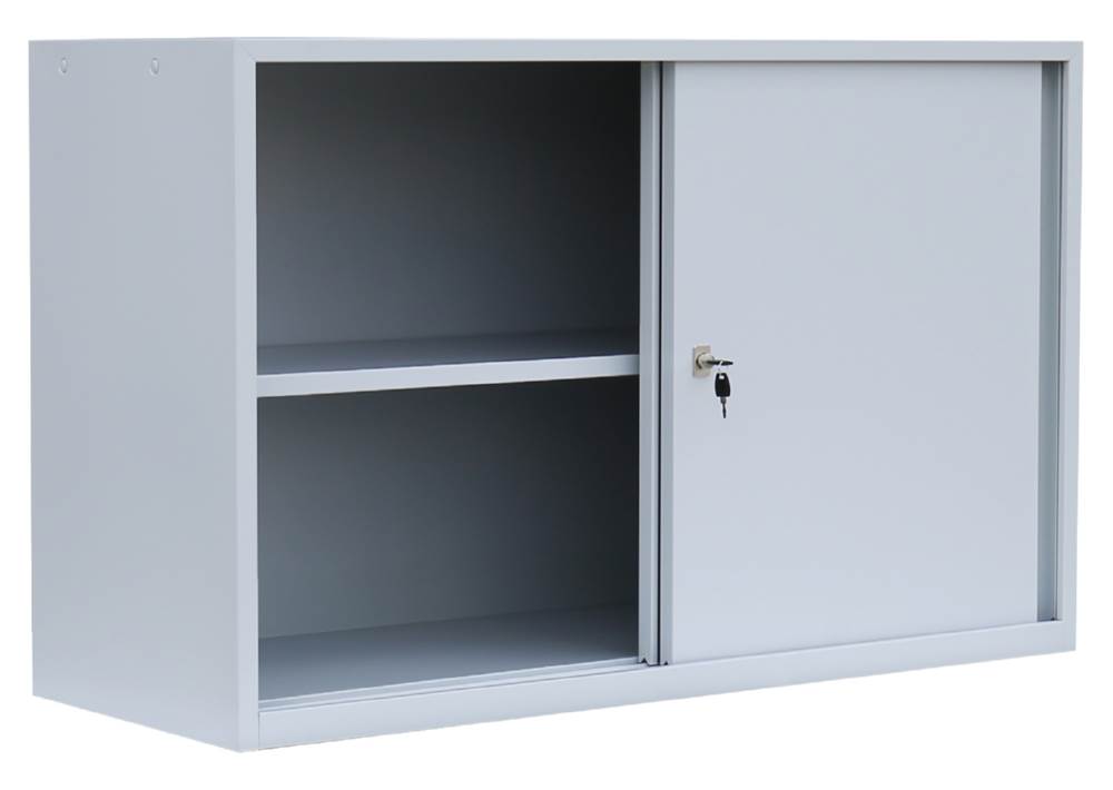 Produktbild Lüllmann BASIC Schiebetürenschrank mit 1 Fachboden 750 x 1200 x 450 mm in lichtgrau bild 3