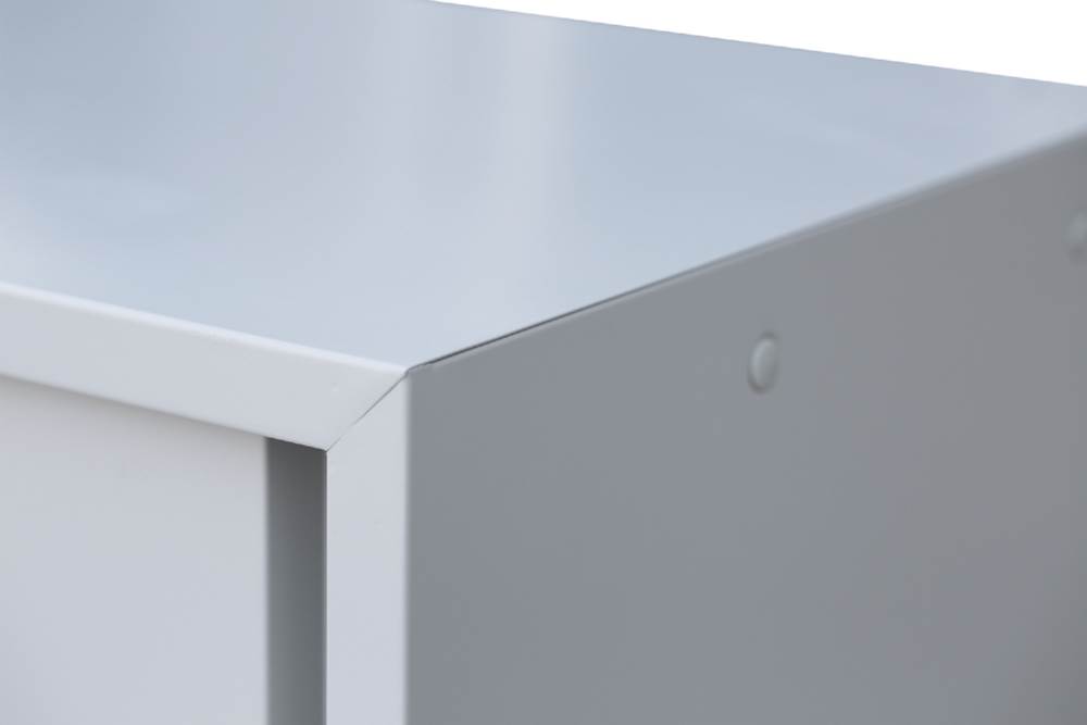 Produktbild Lüllmann BASIC Schiebetürenschrank mit 3 Fachböden 1090 x 1200 x 450 mm in lichtgrau bild 5