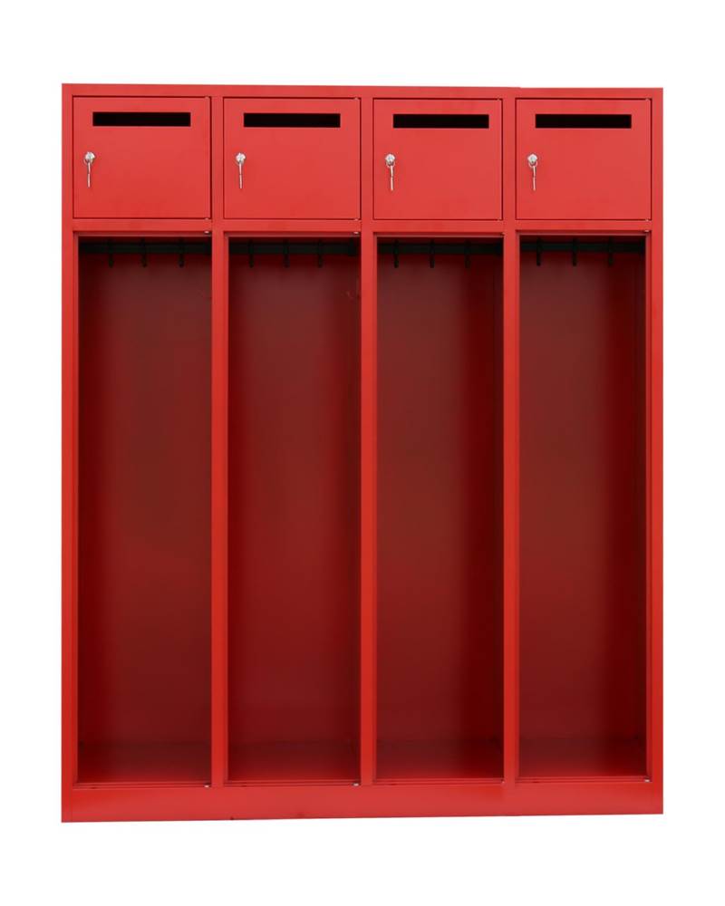 Produktbild Lüllmann Feuerwehrschrank 4 Abteile 1800 x 1170 x 500 mm in feuerrot bild 2